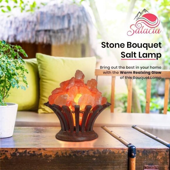 Stone Bouquet - A Himalayan Salt Lamp Bowl with Dimmer Cord - 100% Natural Pink - Picture 5 of 5